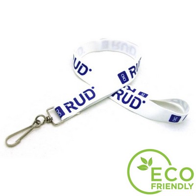 Silkscreened Organic Lanyard w/ Plastic J-hook